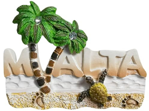 Magnete da frigorifero Malta, souvenir da viaggio, decorazione artigianale 3D