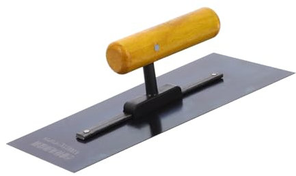 SHINEOFI Paleta Acero Al Carbono Con Mango De Madera Para Acabado De Hormigón Para Trabajos De Albañilería Como Enyesar y Fratasar Mortero