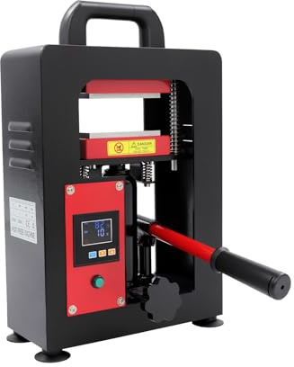 Fridgestea Hydraulic Heat Press Machine 900W 14000psi for Rosin | Rosin Extractor with 204℃ Dual Aluminum Plates, LCD Timer 0-999S, Portable 12x5.4x19.5in Desktop Unit for DIY Crafts