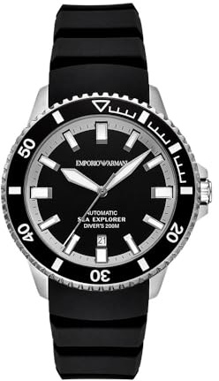 Emporio Armani Reloj Analógico para Hombres de Automático con Correa en Silicona AR60086
