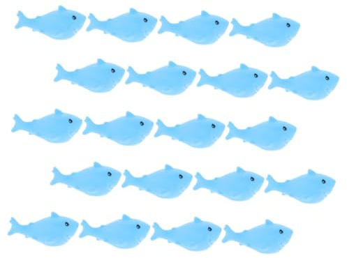 Milisten 20pcs Shark Bathtub Toys Simulation Shark Figurine Squeaky Toys for Boy Girl's Bath Fun