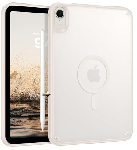 BENTOBEN für iPad mini 7(A17 Pro, 2024)/Mini 6. Generation (2021, 8,3 Zoll) [Kompatibel mit Mag-Safe] Durchscheinende Matt Dünn Stoßfest Slim Case für iPad mini 7/Mini 6 Generation Polarstern Grau
