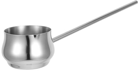 Ipetboom Mini Casserole en Acier Inoxydable à Long Manche, Contrôle Précis de L’huile, Usage Polyvalent Cuisine Friture la Maison