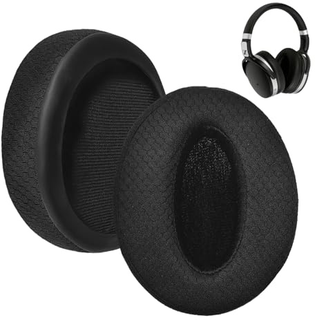 1 Par Almohadilla Auriculares para Sennheiser HD4.50, HD4.50BT, HD 4.50BTNC, HD4.50SE, HD350BT, HD300, HD4.40BT, HD4.30G, HD4.20S, HD458BT, HD450, HD 450BT, HD400S, Espuma de Memoria y Malla Negra