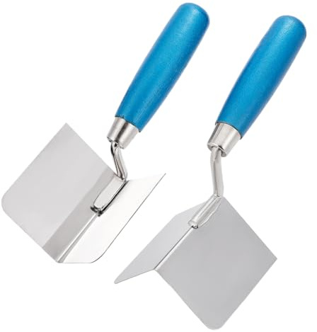 GOMAKERER Set di 4 attrezzi per angoli per cartongesso, 2 stili, per angoli interni ed esterni, in acciaio inox, per intonacare, muratura, lavori di finitura ad angolo