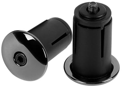 1Pairs Bike Handlebar Bar End Plugs, Aluminum Alloy & PVC, Suits 17.5-23mm Handlebars, Black, Mountain/City/Road Bicycle Grip (Color:Black)
