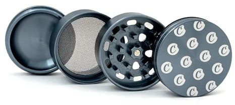 Medium 4 Piece Cookies Gloss Herb Grinders by Santa Cruz Shredder in Grey