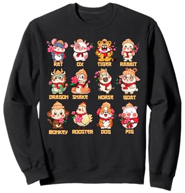 Année du Cheval Zodiaque Chinois Animal Signes Lunaire Nouvel an Sweatshirt