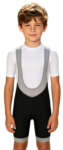 Choomo Sportshorts barn pojkar cykling shorts med axelrem vadderade cykelshorts cykelshorts korta byxor leggings cykling, svart, 146-152
