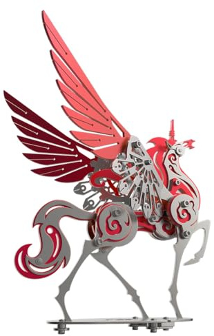 3D Metallpuzzle, 3D Selbermachen Beeindruckend Metall Zusammenbau Modell, Fliegendes Pferd Kreativer Schmuck, Handgefertigt Dekoration für Schreibtischdekoration & DIY-Bastelfreunde