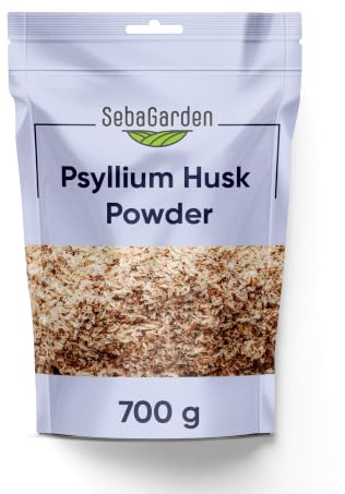 SEBA Garden Psyllium Husk Whole 700g (24.70 oz) – Natural Dietary Fibre Supplement – Premium Whole Psyllium Seed Husks – High Fibre, Vegan, Gluten Free, Resealable Pouch