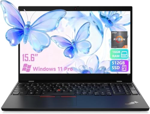 Lenovo ThinkPad L15 Gen 2 Notebook aziendale, display HD da 15,6 pollici, processore AMD Ryzen 5 5600U, 16 GB di RAM, SSD da 512 GB, tastiera QWERTY USA, Windows 11 Pro (Ricondizionato)