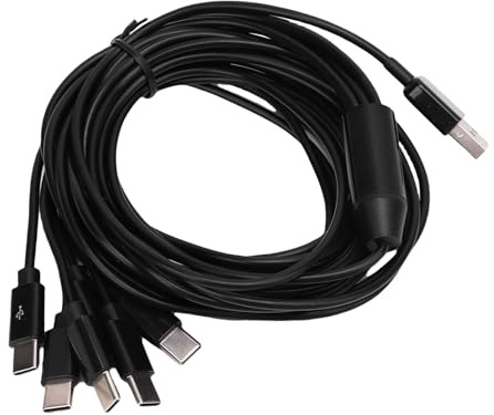 Fabater Multiladdsladd 6 i 1 Typ C-kabel Hållbar och Trasselfri för Flera Enheter 4,9 Fot