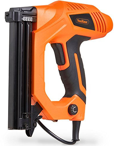 VonHaus Electric Nail Gun - 9A 2-in-1 Brad Nailer/Electric Staple Gun - 300 x 19mm Staples & 100 x 25mm Nails Included - Ideal for DIY, Woodworking, Construction Jobs