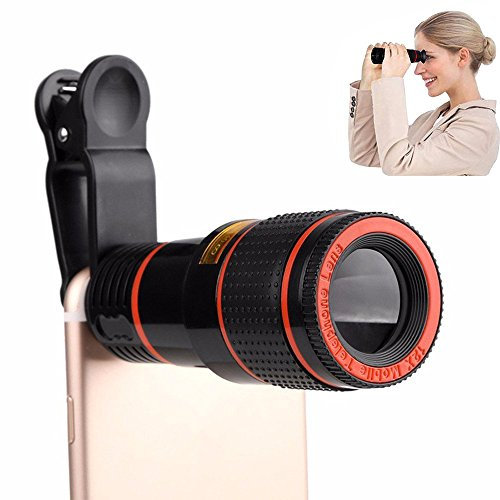 Kit teleobiettivo cellulare, fotocamera, obiettivo 12 x Zoom telescopio monoculare per cellulari, con clip universale per iPhone 8/7/6s, Samsung Galaxy S7/S6 telefoni smartphone