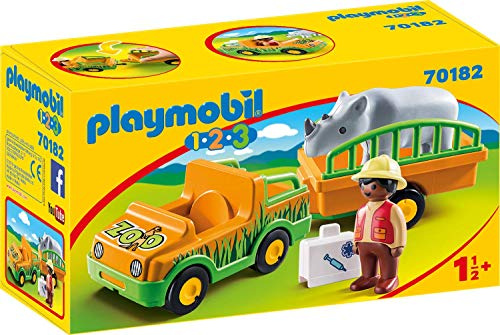 PLAYMOBIL 70182 1.2.3 Zoofahrzeug mit Nashorn