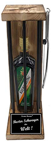 Weihnachten Geschenk für Schwager Geschenkidee Kuemmerling Eiserne Reserve Black Edition incl. Notsäge Text s/w Bester Schwager der Welt Likör (1 x 0.50 l)