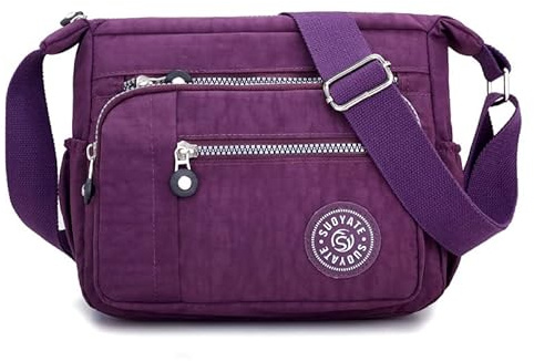 Milky Way Womens Nylon Crossbody Bag Waterproof Multi-Pocket Shoulder Tote Lightweight Travel Messenger Bag