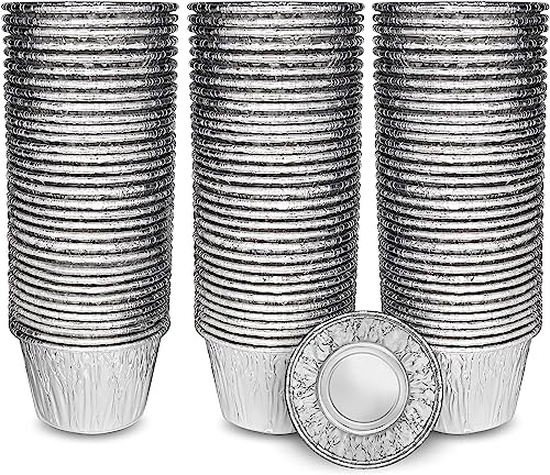 ebake Stampini Per Budini - Pacco da 50 Stampi Per Crostatine, Pirottini Alluminio da 200ml - Formine Per Crostatine per Friggitrice ad Aria - Stampini Crostatine di Budini, Muffin e Crostata