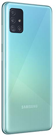 Samsung Galaxy A51 Android Smartphone ohne Vertrag, 4 Kameras, 6,5 Zoll Super AMOLED Display, 128 GB/4 GB RAM, Dual SIM, Handy in blau