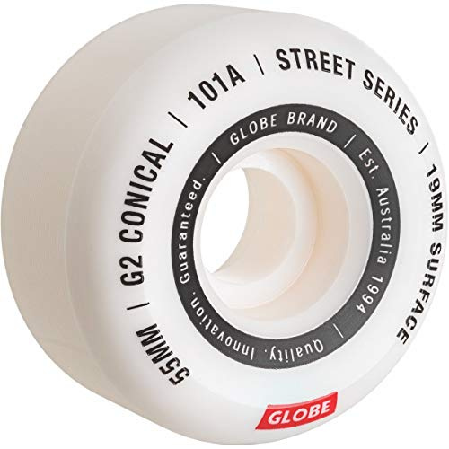 Globe G2 Conical Street Wheel Räder, Erwachsene, Unisex, Weiß/Essential (Mehrfarbig), 55 mm