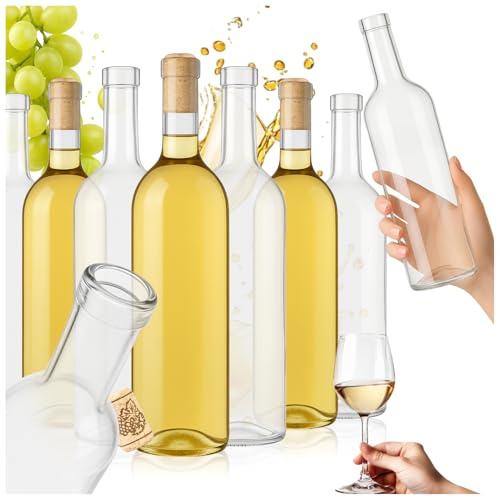 SUPERBUTELKI.PL Weinflaschen Leer 750 ml 15er Set, Sehr Haltbares Leere Glasflaschen für Wein, Universal Flaschen für verschiedene Getränkearten, Elegantes Glas, Vorratsflaschen Glas