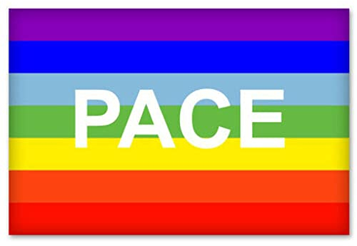 OZSENFLINT Bandiera Pace Bandiera della Pace Arcobaleno, 90 x 150 cm, Rainbow Peace Flag per giardino 100% Poliestere