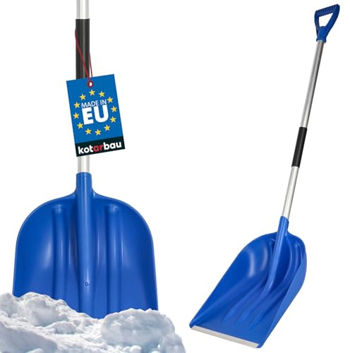 KOTARBAU® Pelle À Neige 36 cm avec Manche en Aluminium Pelle en Plastique Renforcé avec Raccords en Métal avec Manche Ergonomique Pelle À Grains Bleu 136 cm