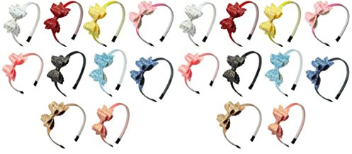 FRCOLOR 20 Stk Schleife Stirnband Haarband Aus Pailletten Haarbänder Pailletten Schleife Haarreifen -stirnband Für Mädchen Schmuckzubehör Mode Funkeln Zwiebelpulver Kleine