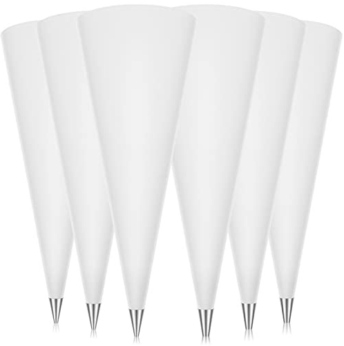 6 Pcs Masonry Grout Bag with 6 Pcs 2 Sizes Tips 11.22 x 22 Inch Tile Grout Masonry Mortar Bags Grout Bag for Tile Heavy Duty Tear Resistant Puncture Tip Cement Sealer Bag for Tile Installation Work