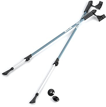 Silva Walking Poles Aluminum - Trekking Poles with Adjustable Length 105-140 cm - Hiking Poles with Rubber Handles - Hiking Stick with Adjustable Wrist Glove - Walking Poles for Men, Women, Seniors