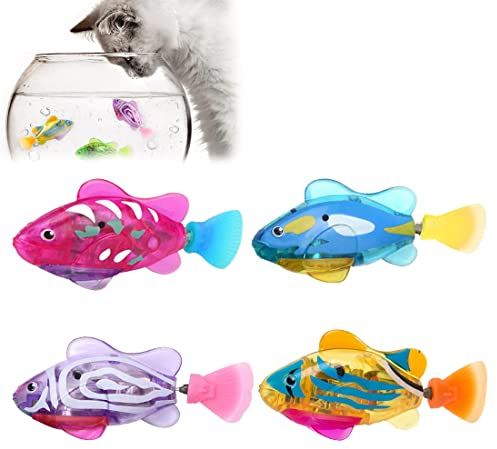 HUAJIN Roboter Fisch, 4er Pack Wiederverwendbare Schwimmende Roboterfische Aus Kunststoff Für Den Pool, Geschenk Für Kinder