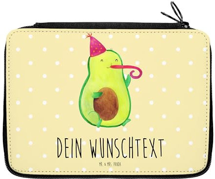 Mr. & Mrs. Panda Personalisierte Federmappe Avocado Feier - Geschenke, Stifterolle mit Namen, Federmäppchen, Party, PersonalisierteS, Gute Laune, Fete, Geburtstag, Stiftemappe