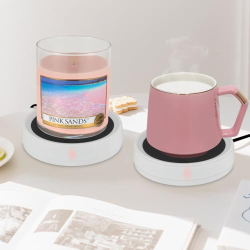 2Pcs Candle Warmer Plate, 3-1 Electric Large Wax Warmers for Jar Candle,Fragrance and Heating Home Fragrance Accessories Cup Warmers for Coffee, Tea, Milk, Hot Chocolate（Without Wax Jar）