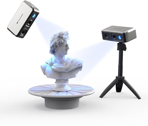 3DMakerpro Seal Premium 3D Scanner für 3D Drucker, 0,01mm Präzision & Color | Handgehaltener 3D-Scanner mit Anti-Shake-Linsen, 24-Bit-Kamera, 10 FPS und Drehteller im Zubehör-Set für flüssige Scans