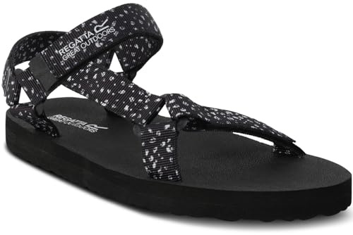Regatta Vendeavour - Sandali da donna con cinturino, Nero Bianco A Pois, 39 EU