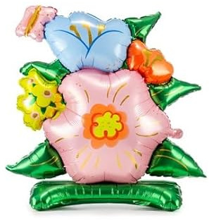Pallone palloncino in Foil FIORI mix di colori con base per rimanere in piedi 86x80,5cm