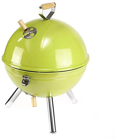 ALEjon Tragbarer grüner Holzkohlegrill: 30x44cm Grillofen für Outdoor-Camping und Reisen