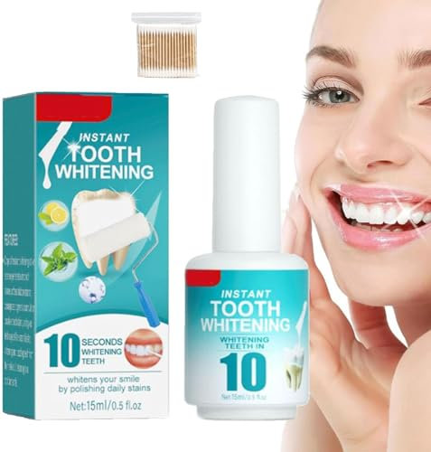 Teeth Whitening Paint, Tooth Polish Uptight White Instant Whitening Paint, Instant Strong White Tooth Stain Removal Care, for Sensitive Teeth, 15ml (10cm, 1pcs)