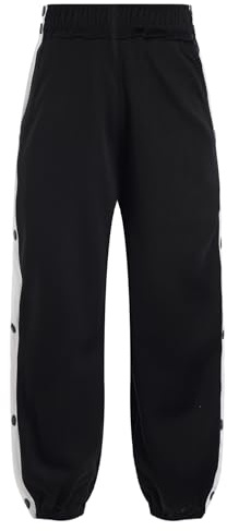 Rswnyirn Enfant Garçon Pantalon de Survêtement Bouton-Pression Léger Pantalon de Sport Jogging Casual été 3-16 Ans Noir 9-10 Ans
