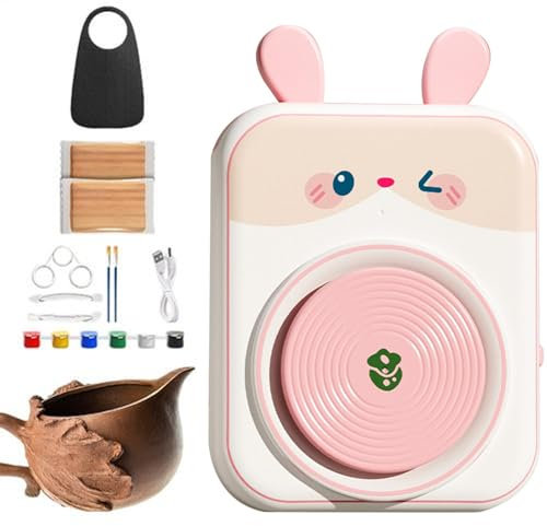 Töpferscheibe für Kinder,Töpferscheiben-Set für Kinder - Töpferset für Kinder,Anfänger-Töpferset, Lernspielzeug, Töpfermalerei, Kunsthandwerk für Kinder ab 3 Jahren