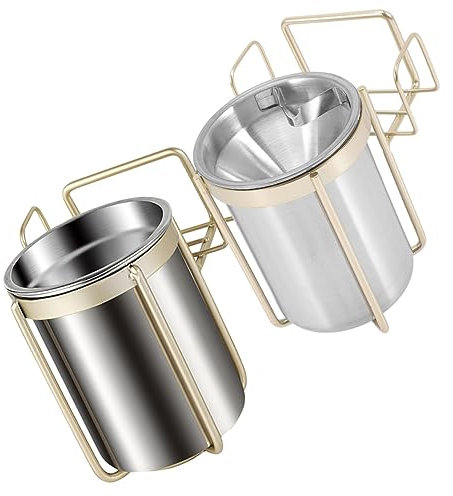 HAWILLOSCH 2stücke Edelstahl Wandaschenbecher Aschenbecher Wandhalter Badezimmer Büro Windschutz Praktisch Abnehmbar Leicht Zu Reinigen Für Zuhause Restaurant Bar