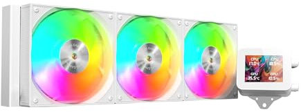 Mars Gaming ML-VISION360, Raffreddamento a Liquido AIO, TDP 600W, 3x Ventole ARGB con Nucleo in Rame e Alluminio FDB, Schermo LCD IPS 4:3 Rotazione a 360° e Software, Multisocket Universale, Bianco