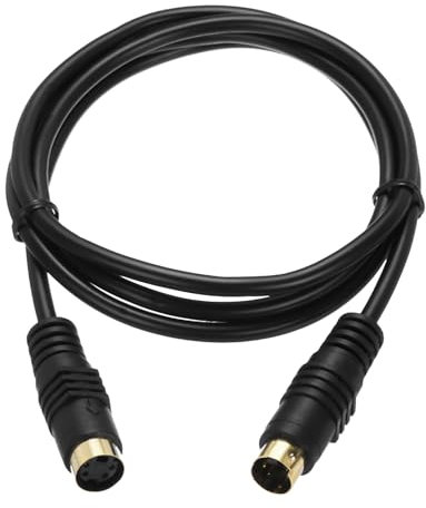 QUARKZMAN S Video Kabel 1m/3.3ft, Mini DIN 4 Pin S-Video Kabel Stecker auf Buchse Vergoldeter Anschluss Übertragung für TV-Empfänger Monitor S-VHS VCR DVD