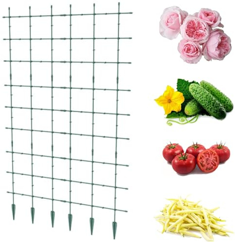 Rankgitter für Gartenpflanzen Rankhilfe Gartenstütze für Kletterpflanzen 120 x 180cm, Gestell, Pergola, Leiter, Spalier für Tomaten, Gurken, Blumen, Blumenleiter, Pflanzenunterstützung,Blumentopfstäbe