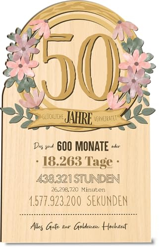 Goldene Hochzeit Karte 50. Jahre - Goldene Hochzeit Holzkarte - Hochzeitskarte - Goldene Hochzeit Deko, Goldene Hochzeit Geschenke, Goldene Hochzeit Geschenk, Goldene Hochzeit Banner, Goldene Hochzeit