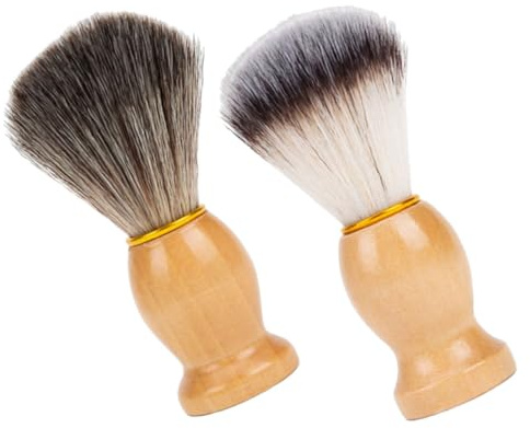 SAFIGLE 2stücke Nackenpinsel Aus Holz Und Nylon Für Gesichtsreinigung Salonreinigung Und Rasur Mit Weichen Borsten Für Reichhaltigen Schaum