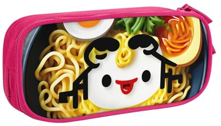 Yyoretp Trousse à crayons de grande capacité avec fermeture éclair double couche avec motif coquetier, nouilles et ramen., rose, Taille unique, Trousse de beauté