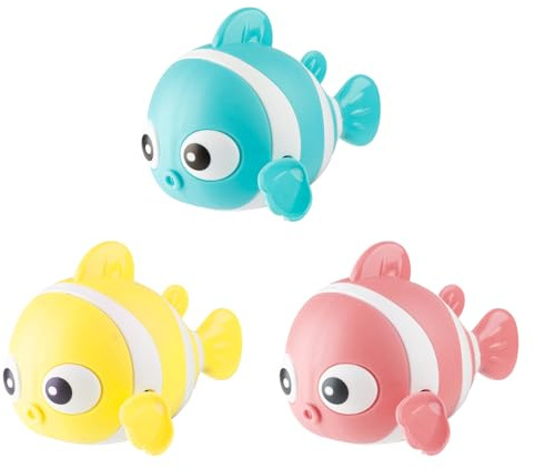 Bojueshaw 3PCS Baby Bath Toys Floating fish Set,Soft & Safe Bathtub Toys,Cute Squeeze Water Toy for Toddlers Swimming Pool & Bath Time Fun