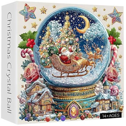 Renchey de Bola de Nieve Navideña,Bola de con Escena Invernal Navideña - Actividades Familiares Coloridas para Salón Estudio Escritorio Chimenea Navidad